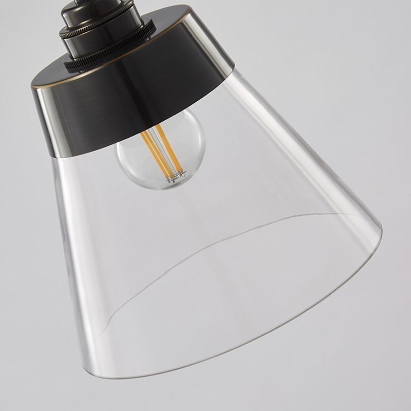 Moderne Pendelleuchte aus Glas, einzelne Hängeleuchte mit klarem Glasschirm