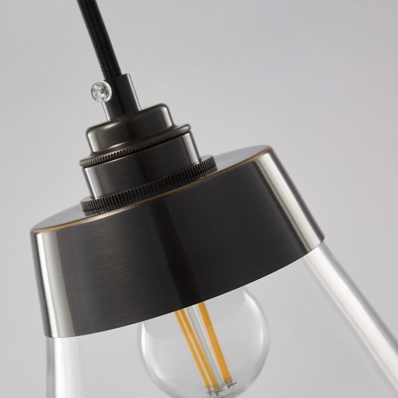 Moderne Pendelleuchte aus Glas, einzelne Hängeleuchte mit klarem Glasschirm