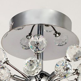 Moderne zeitgenössische Kristall Mini Stil Chrom Metall Kronleuchter Unterputz