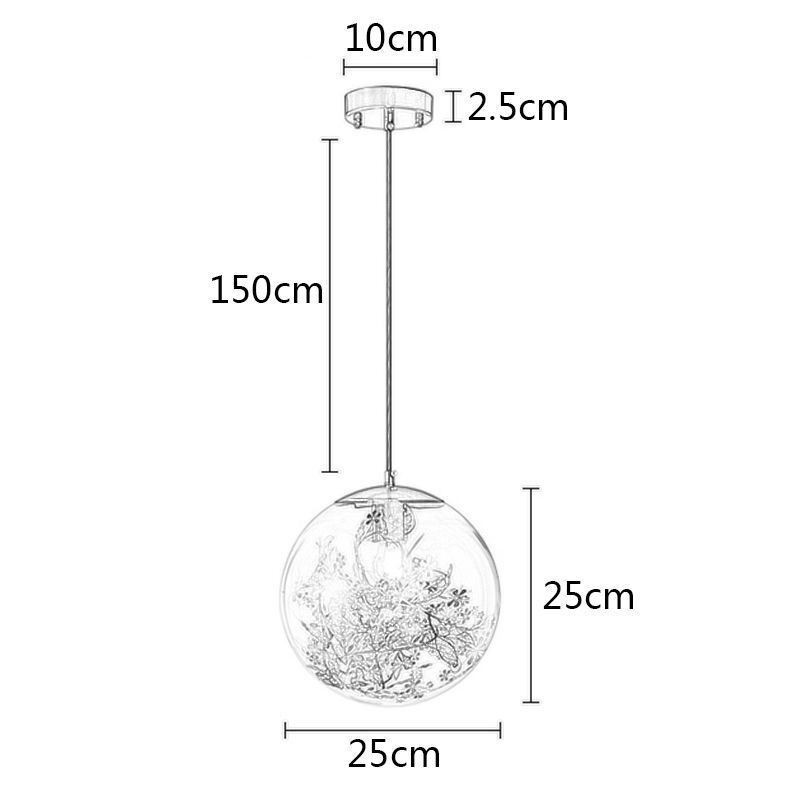 Glaskugel Pendelleuchte Blätter Weihnachten Hängebeleuchtung