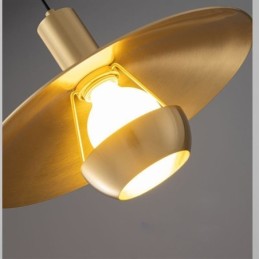 Pendelleuchte aus gebürstetem Gold mit einem Kopf