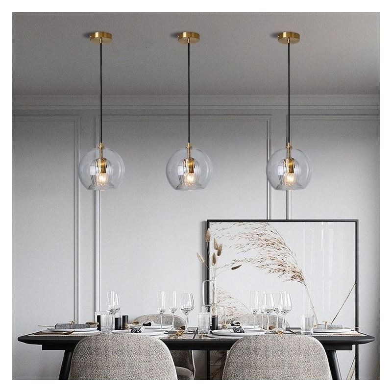 Moderne Pendelleuchte aus Glas mit Einzelkopf