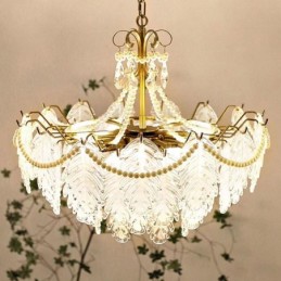 Europäische Glas Pendelleuchte Postmoderne Blatt Hängeleuchte