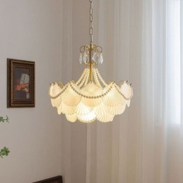 Europäische Glaspendelleuchte Elegante Jakobsmuschel-Hängeleuchte