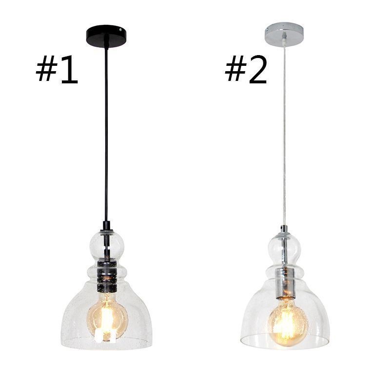 Moderne Eisen Pendelleuchte Kürbis Glas Hängeleuchte