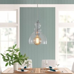 Moderne Eisen Pendelleuchte Kürbis Glas Hängeleuchte