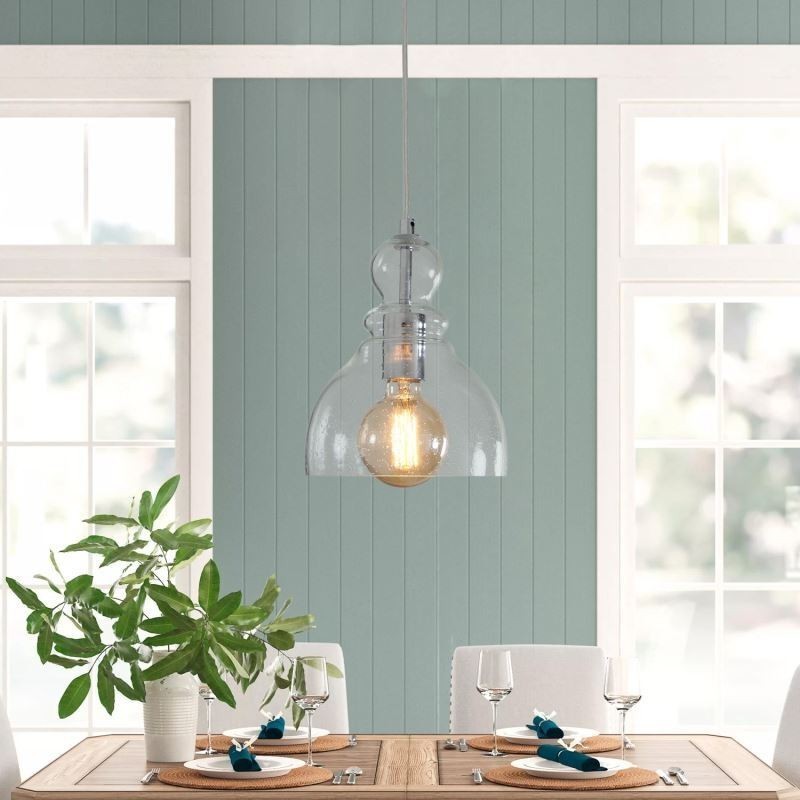 Moderne Eisen Pendelleuchte Kürbis Glas Hängeleuchte