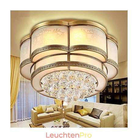 Traditionelle klassische rustikale Lodge Kristall Messing Metall Unterputz