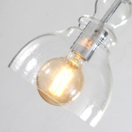 Moderne Eisen Pendelleuchte Kürbis Glas Hängeleuchte
