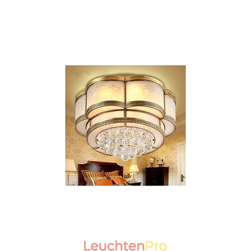 Traditionelle klassische rustikale Lodge Kristall Messing Metall Unterputz