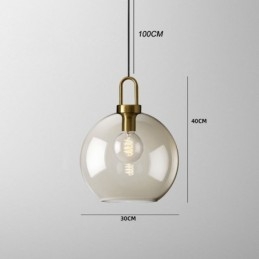 3-flammige Pendelleuchte mit Glasschirminsel