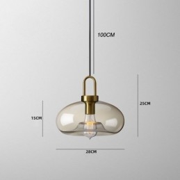 3-flammige Pendelleuchte mit Glasschirminsel