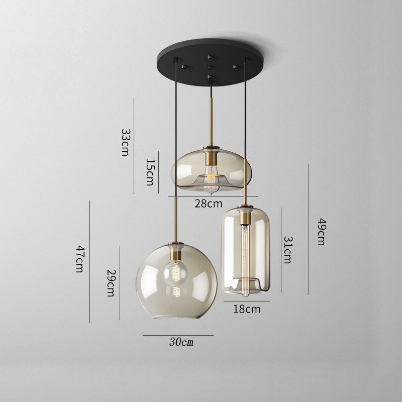 3 Licht Glas Pendelleuchte Klassische Cluster Hängende Beleuchtungskörper Cafe