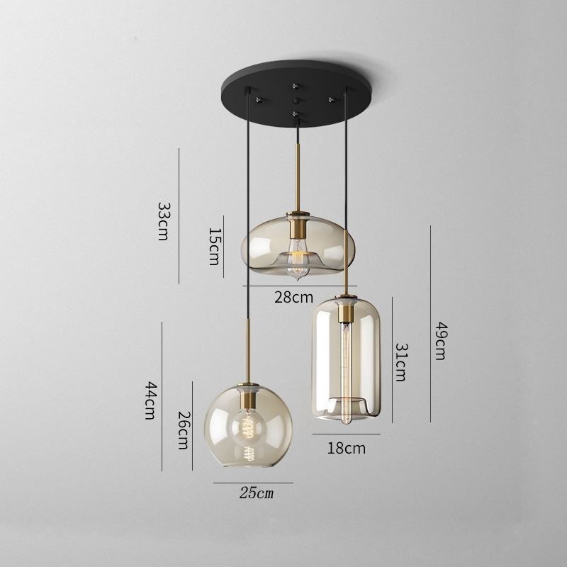 3 Licht Glas Pendelleuchte Klassische Cluster Hängende Beleuchtungskörper Cafe