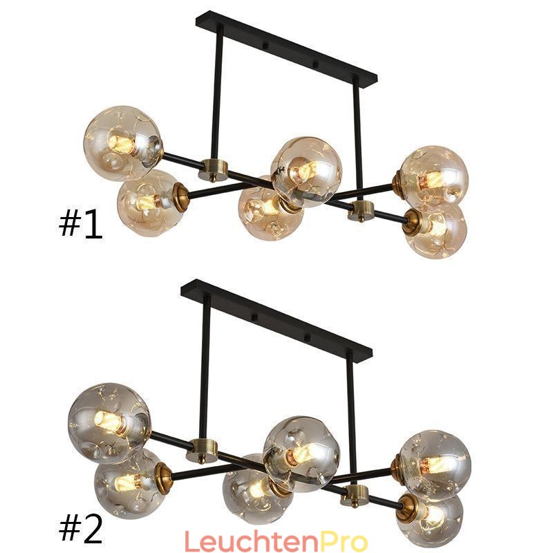6-flammige moderne Deckenleuchte aus Glas „Magic Bean“
