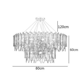 Moderne runde Pendelleuchte aus Glas, eleganter Kronleuchter aus Glas