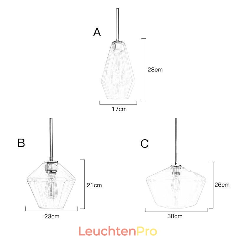Moderne, schlichte Pendelleuchte aus Glas