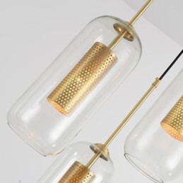 Nordische Pendelleuchte aus klarem Glas Einzigartige Pendelleuchte aus innenliegendem Messing