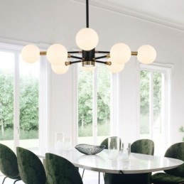 Nordic Glas Anhänger Licht Milchig Weiß Runde Lampe Kronleuchter Beleuchtung