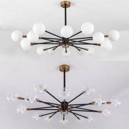 Nordic Glas Anhänger Licht Milchig Weiß Runde Lampe Kronleuchter Beleuchtung