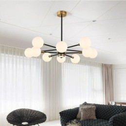 Nordic Glas Anhänger Licht Milchig Weiß Runde Lampe Kronleuchter Beleuchtung