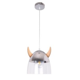 Klassische Glas Pendelleuchte Holz Horn Lampe Kreative Beleuchtung