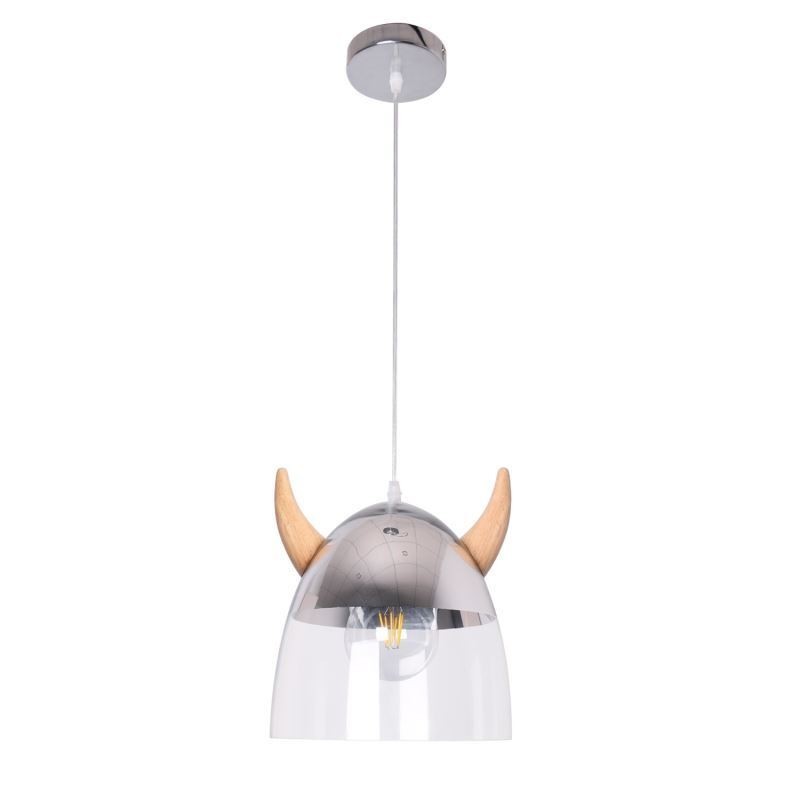 Klassische Glas Pendelleuchte Holz Horn Lampe Kreative Beleuchtung