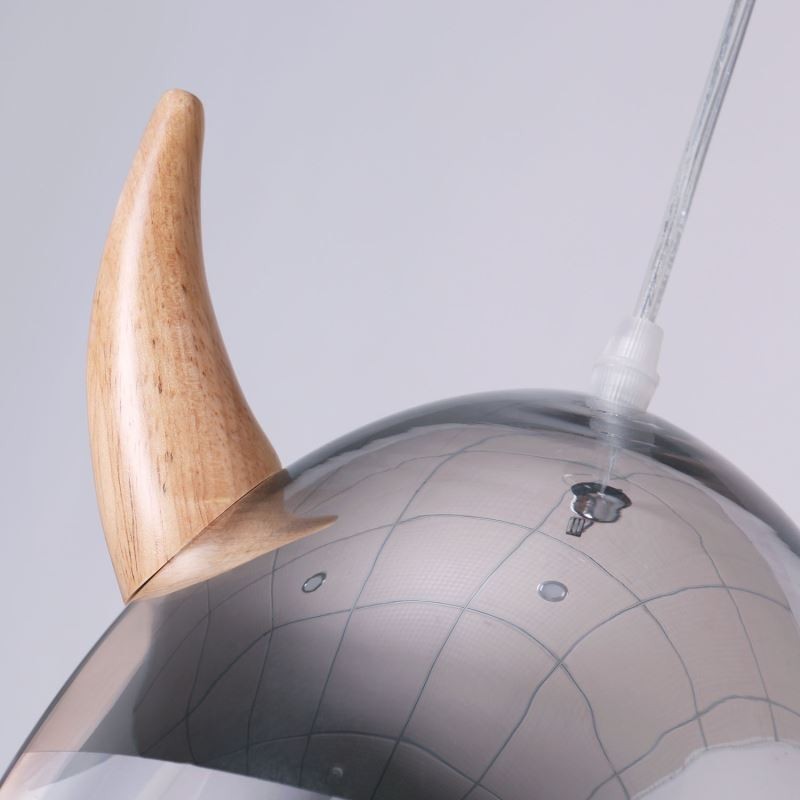 Klassische Glas Pendelleuchte Holz Horn Lampe Kreative Beleuchtung