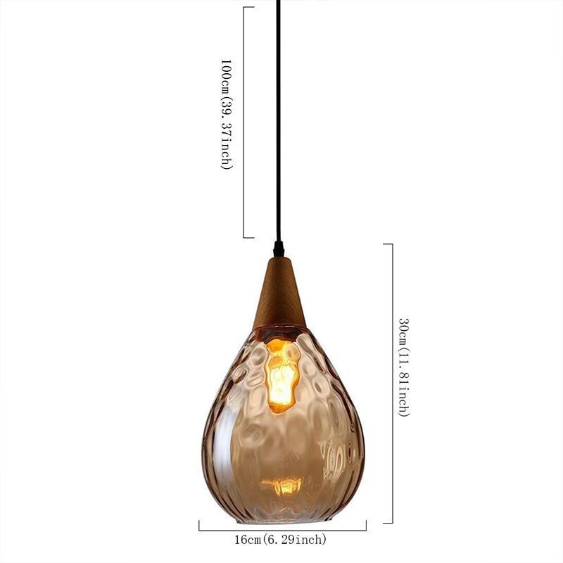 Pendelleuchte Tropfenförmiger Glasschirm Lampenlicht