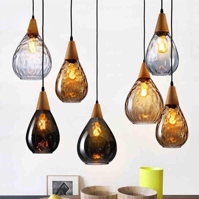 Pendelleuchte Tropfenförmiger Glasschirm Lampenlicht