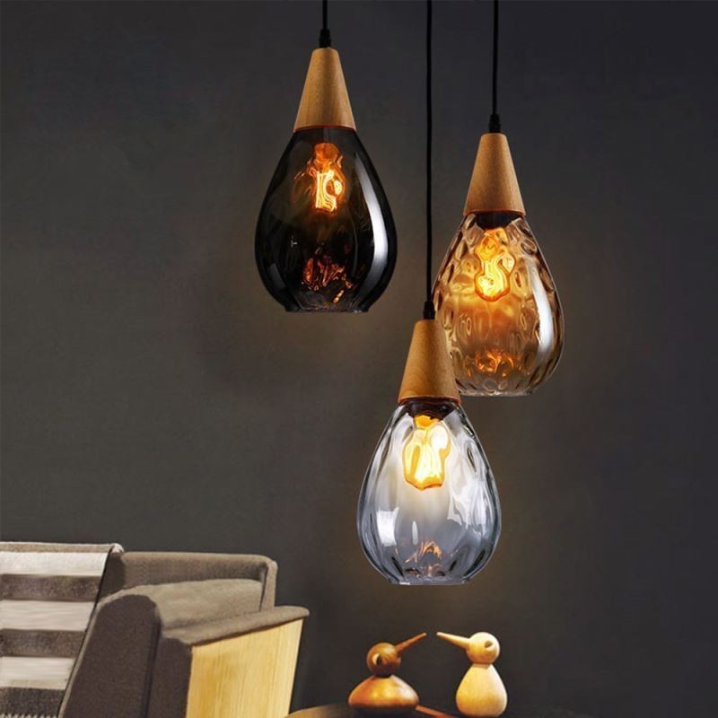 Pendelleuchte Tropfenförmiger Glasschirm Lampenlicht