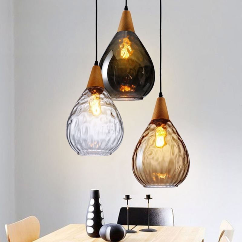 Pendelleuchte Tropfenförmiger Glasschirm Lampenlicht