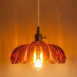 Moderne Retro-Glas-Anhänger Beleuchtung Blume Schatten Lampe mit Twist Switch Licht