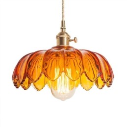 Moderne Retro-Glas-Anhänger Beleuchtung Blume Schatten Lampe mit Twist Switch Licht