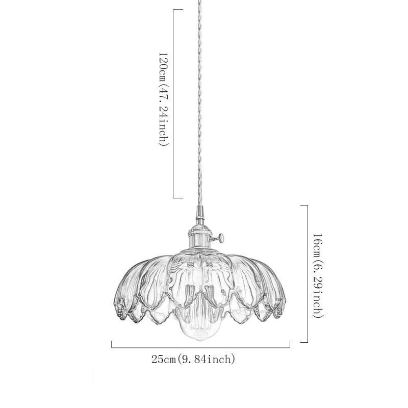 Moderne Retro-Glas-Anhänger Beleuchtung Blume Schatten Lampe mit Twist Switch Licht