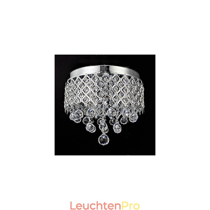 Traditionelle klassische Deckenleuchte aus Kristall und Chrommetall