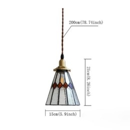 Rustikale Deckenleuchte Buntglas Pendelleuchte