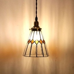 Rustikale Deckenleuchte Buntglas Pendelleuchte