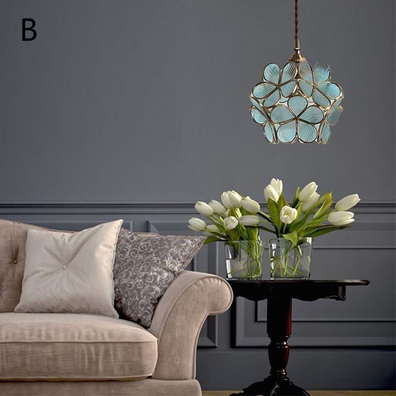 Nordic Kreative Pendelleuchte Glas Hause Beleuchtung Blütenblatt Form Lampe Nachttischlampe