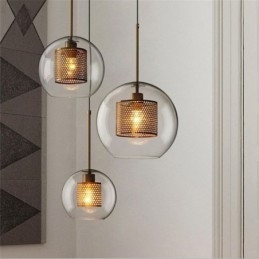Nordic Pendelleuchte Glas Home Beleuchtung Runde Kugelform Lampe Nachttischlampe