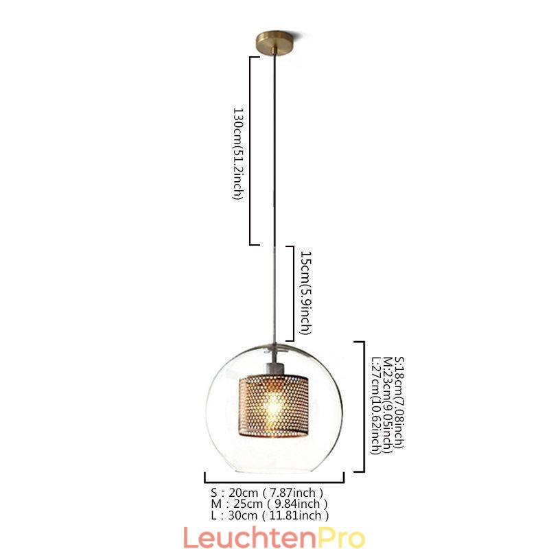 Nordic Pendelleuchte Glas Home Beleuchtung Runde Kugelform Lampe Nachttischlampe