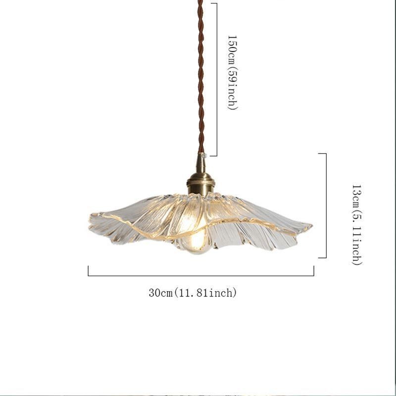 Lotusblatt gerippte Klarglas Pendelleuchte Homestay Lampe