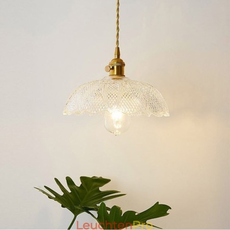 Große Deckenleuchte aus klarem geripptem Glas, Heimbeleuchtung mit Drehschalter, Lampe, wohltuendes, warmes Licht Große Deckenleuchte aus klarem geripptem Glas, Heimbeleuchtung mit Drehschalter, Lampe, wohltuendes, warmes Licht