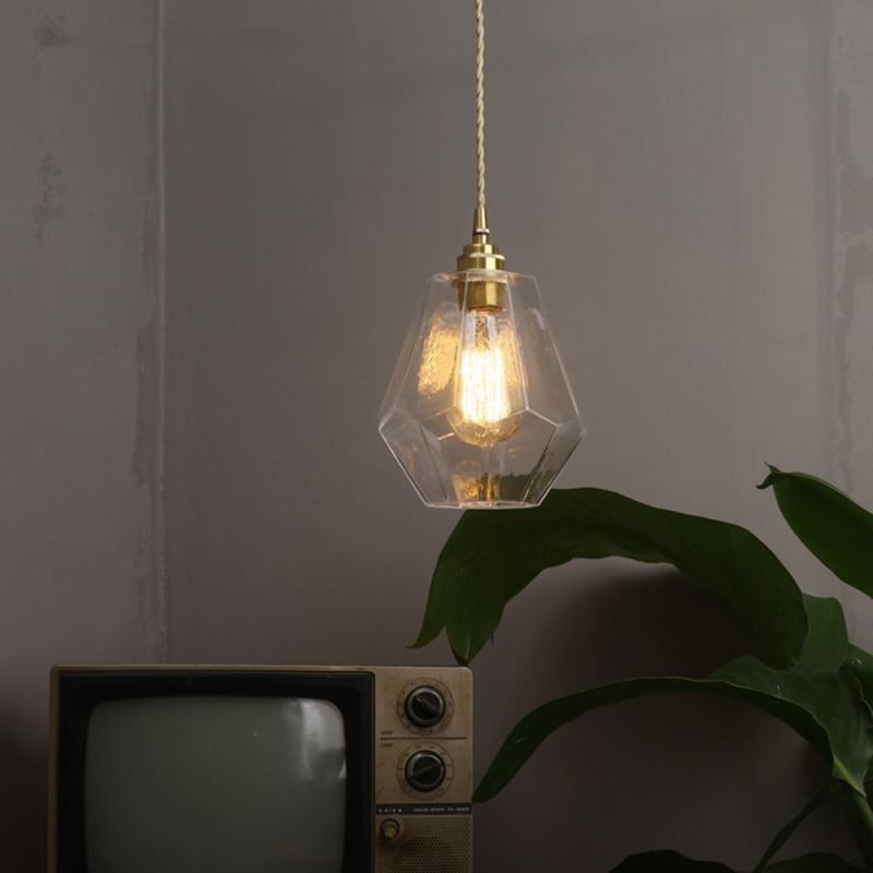 Nordic Retro Pendelleuchte Messing Glas Home Beleuchtung Turmform Lampe