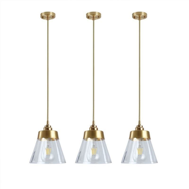 Nordic Retro Pendelleuchte Glasschirm Home Beleuchtung Messing Halter Lampe Licht