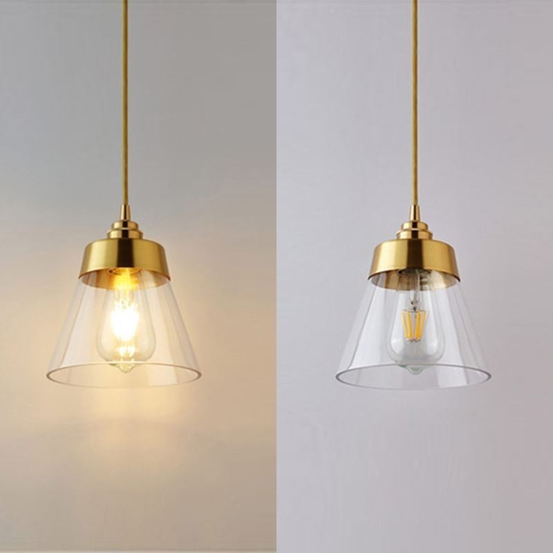 Nordic Retro Pendelleuchte Glasschirm Home Beleuchtung Messing Halter Lampe Licht