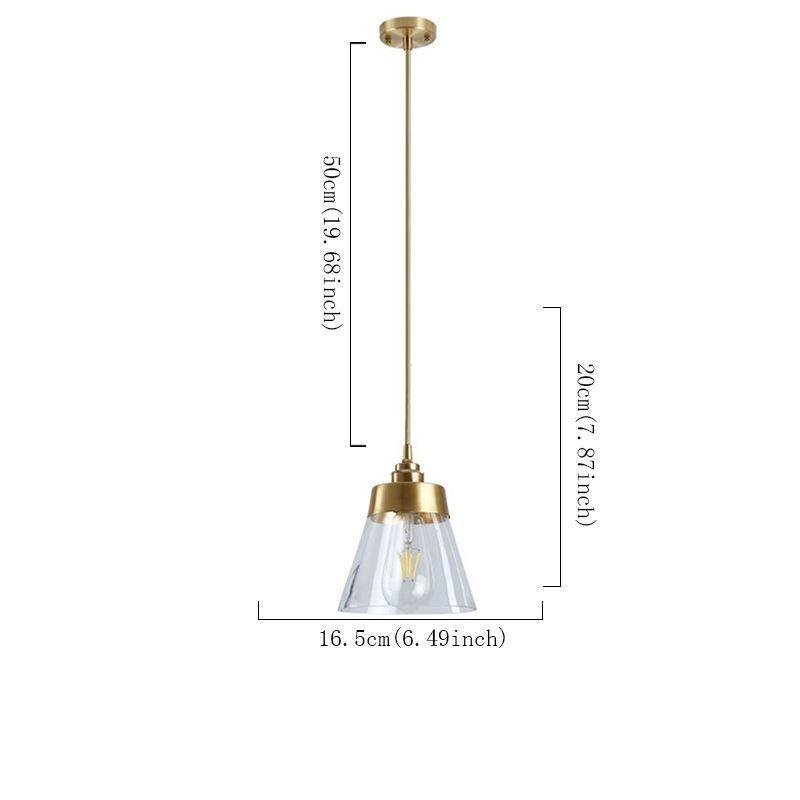 Nordic Retro Pendelleuchte Glasschirm Home Beleuchtung Messing Halter Lampe Licht