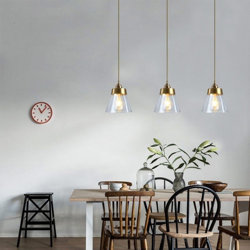 Nordic Retro Pendelleuchte Glasschirm Home Beleuchtung Messing Halter Lampe Licht