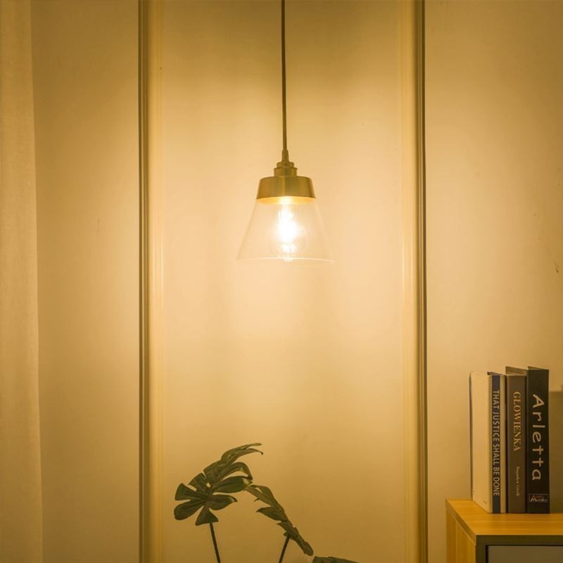 Nordic Retro Pendelleuchte Glasschirm Home Beleuchtung Messing Halter Lampe Licht