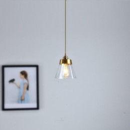 Nordic Retro Pendelleuchte Glasschirm Home Beleuchtung Messing Halter Lampe Licht